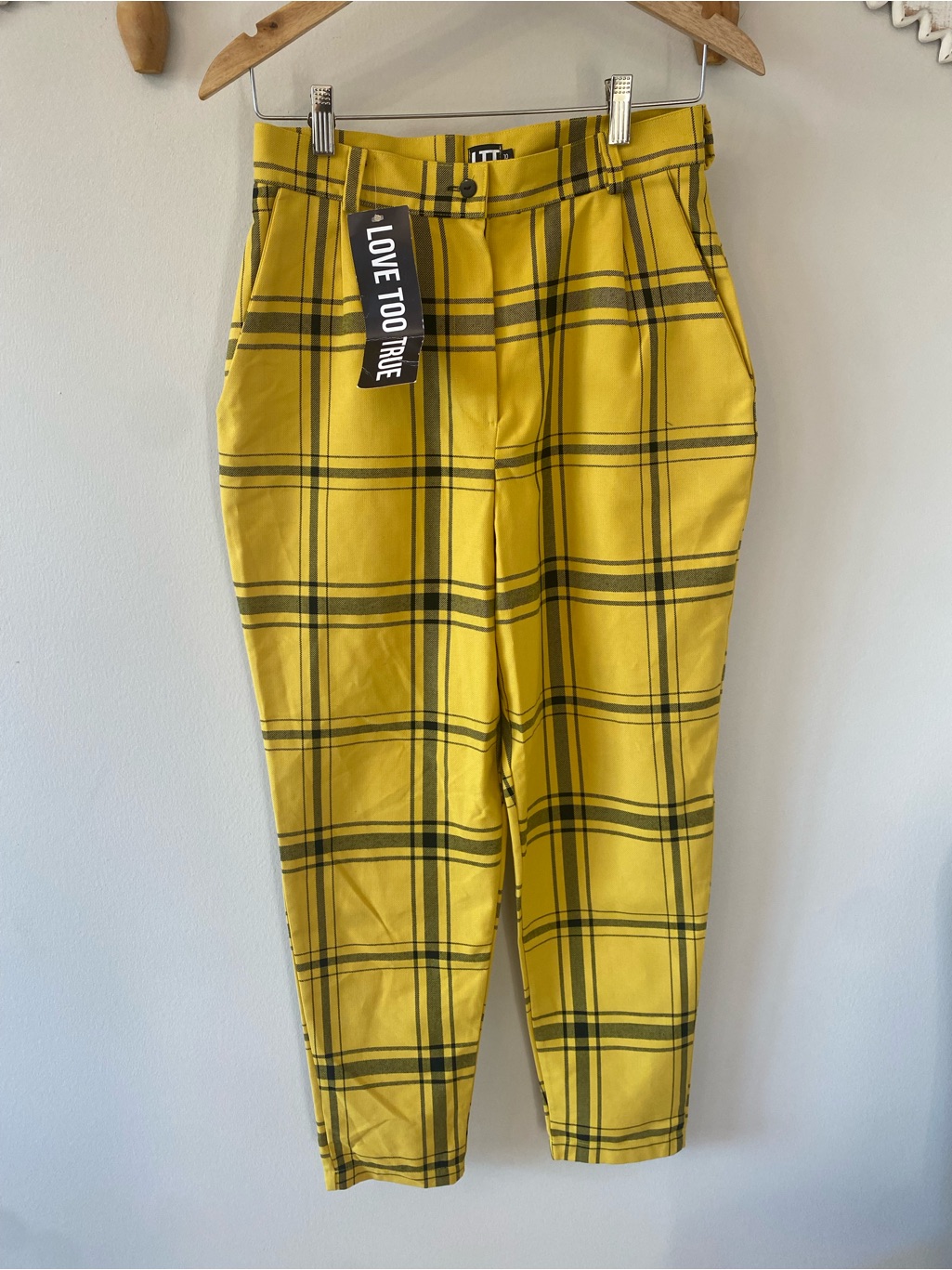 Nwt Ltt Yellow Plaid Light Weight Trousers - Clueless Inspired - Preppy Size 10 — image 3 of 5